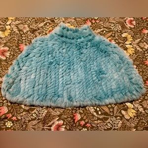 Express real rabbit fur caplet teal